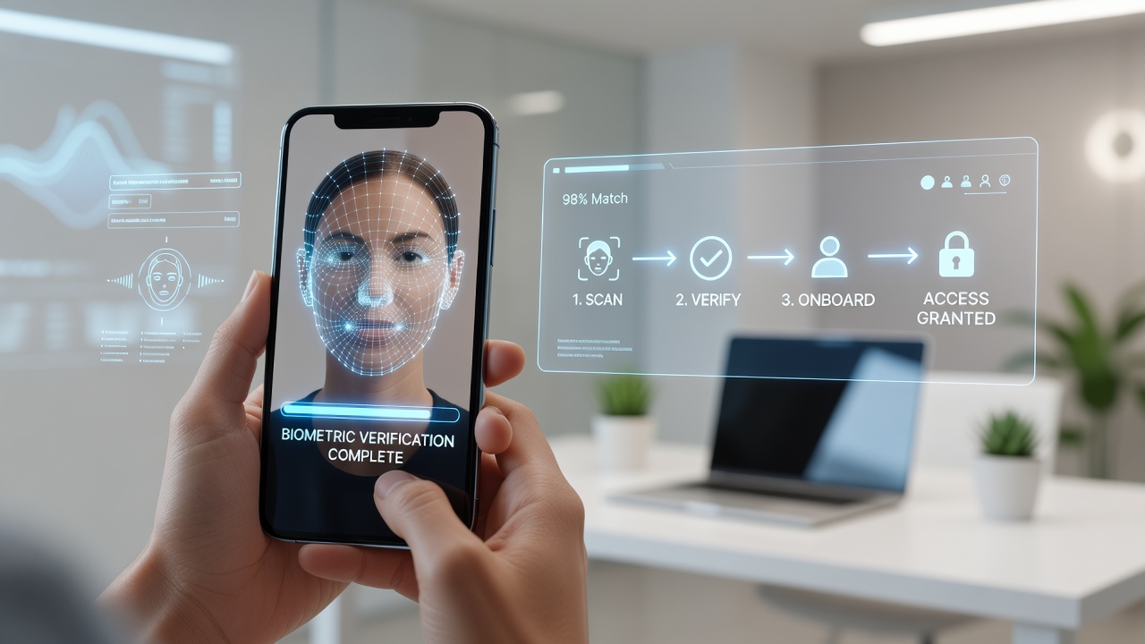 Close-up of biometric fingerprint sensor on a smartphone used for secure casino login