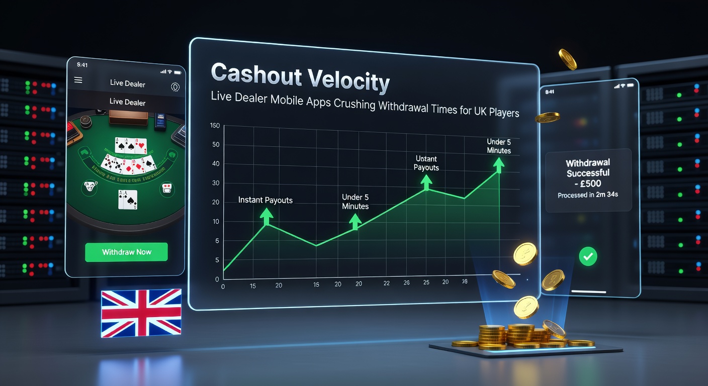 Graph comparing withdrawal times: traditional sites vs live dealer mobile apps, highlighting dramatic speed improvements for UK players