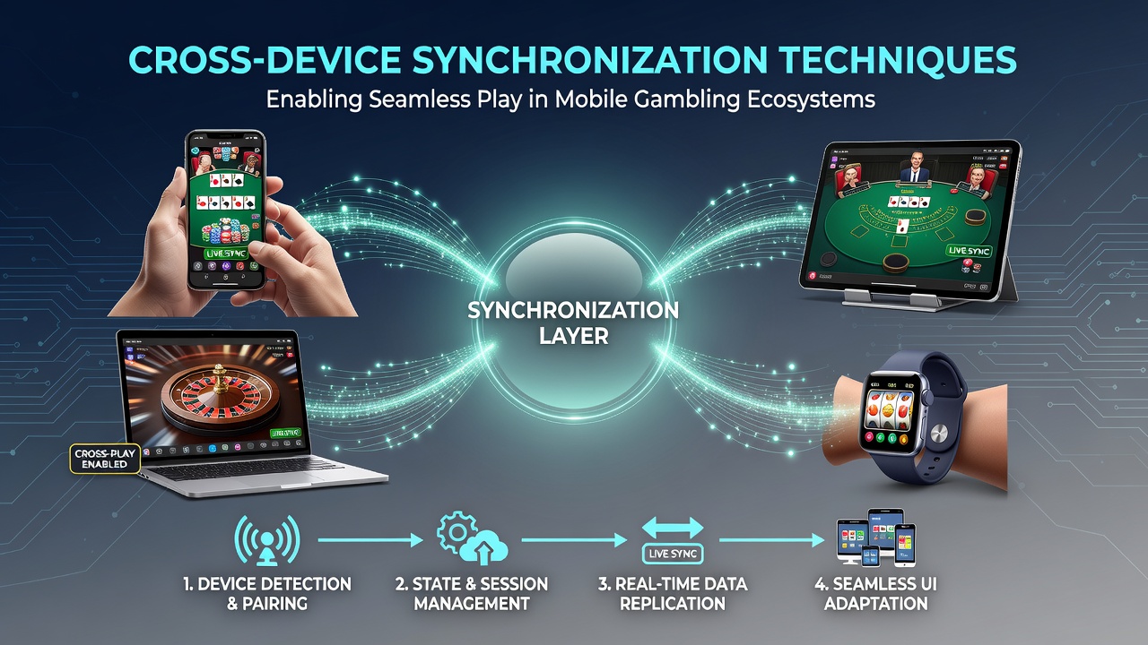 Diagram showing real-time data flow between mobile devices adn cloud servers in gambling apps