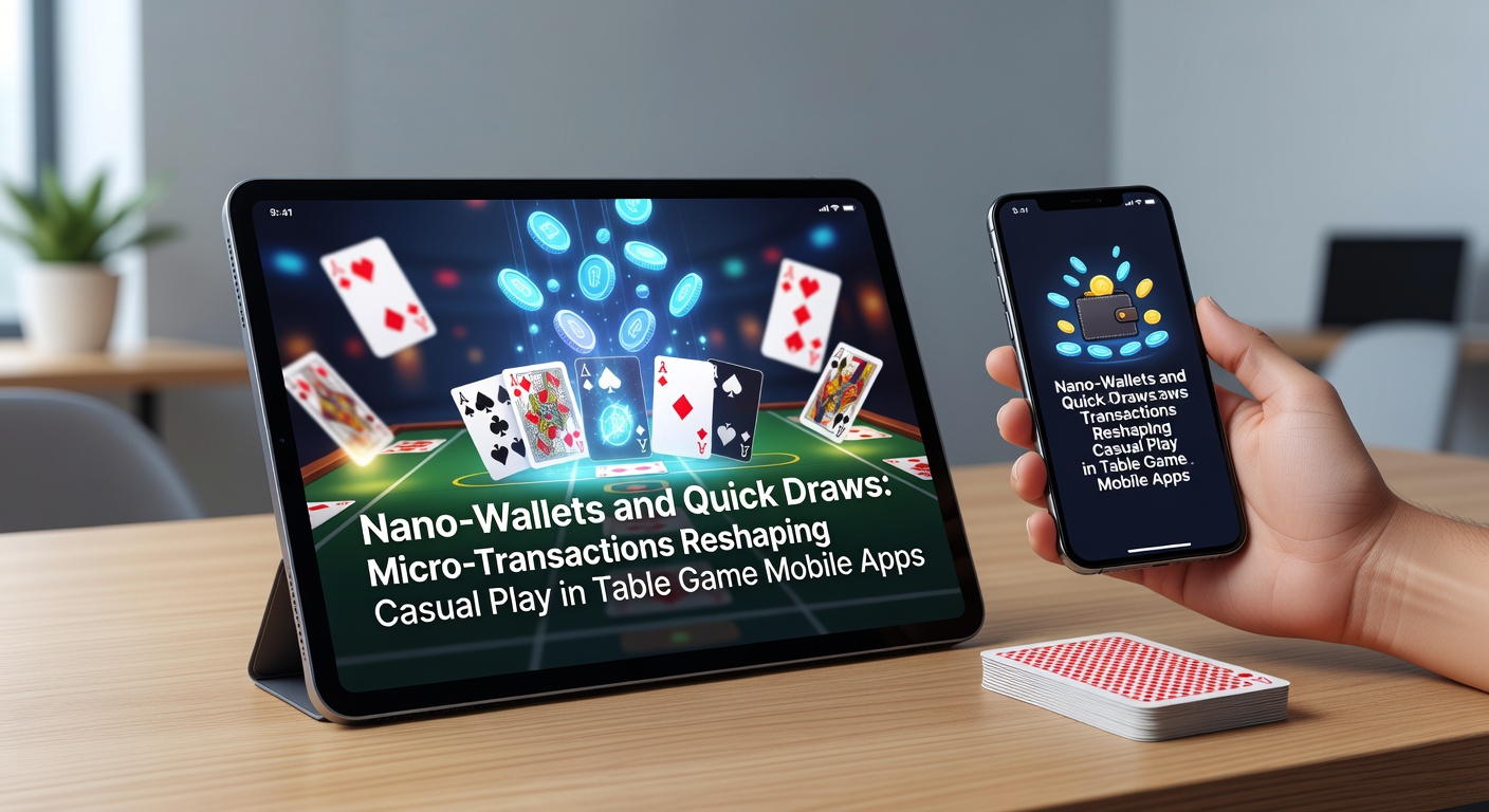 Screenshot of a nano-wallet interface in a mobile poker app demonstrating a quick draw for a micro-bet during a hand