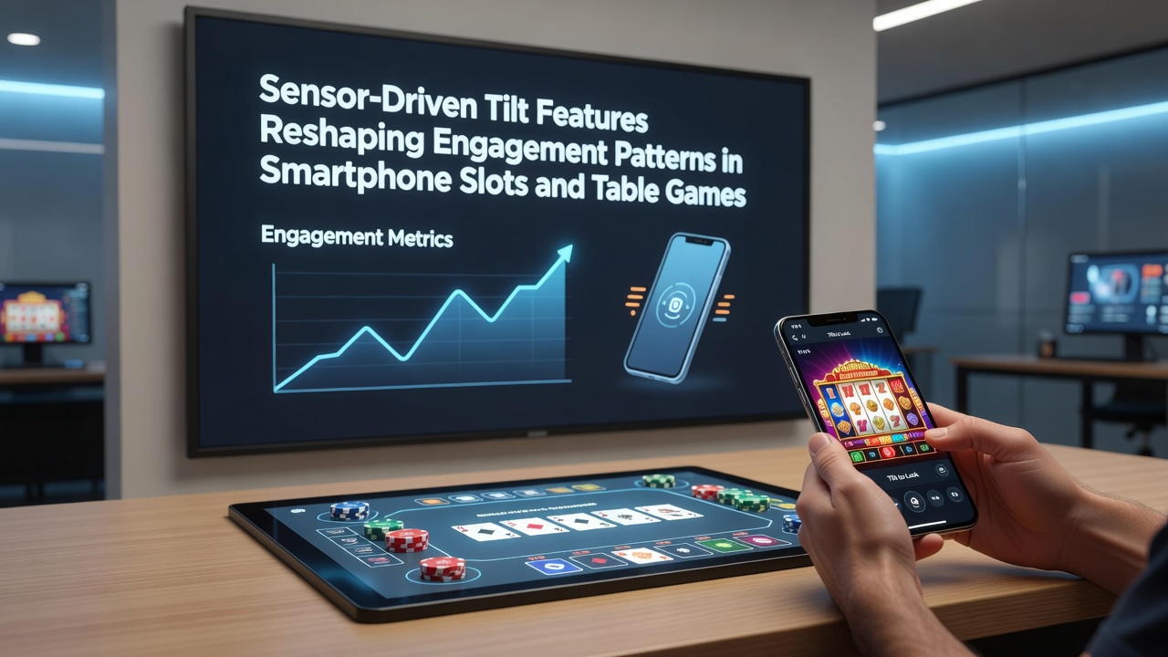 Close-up of a smartphone screen showing a live table game with tilt-based dice rolling feature