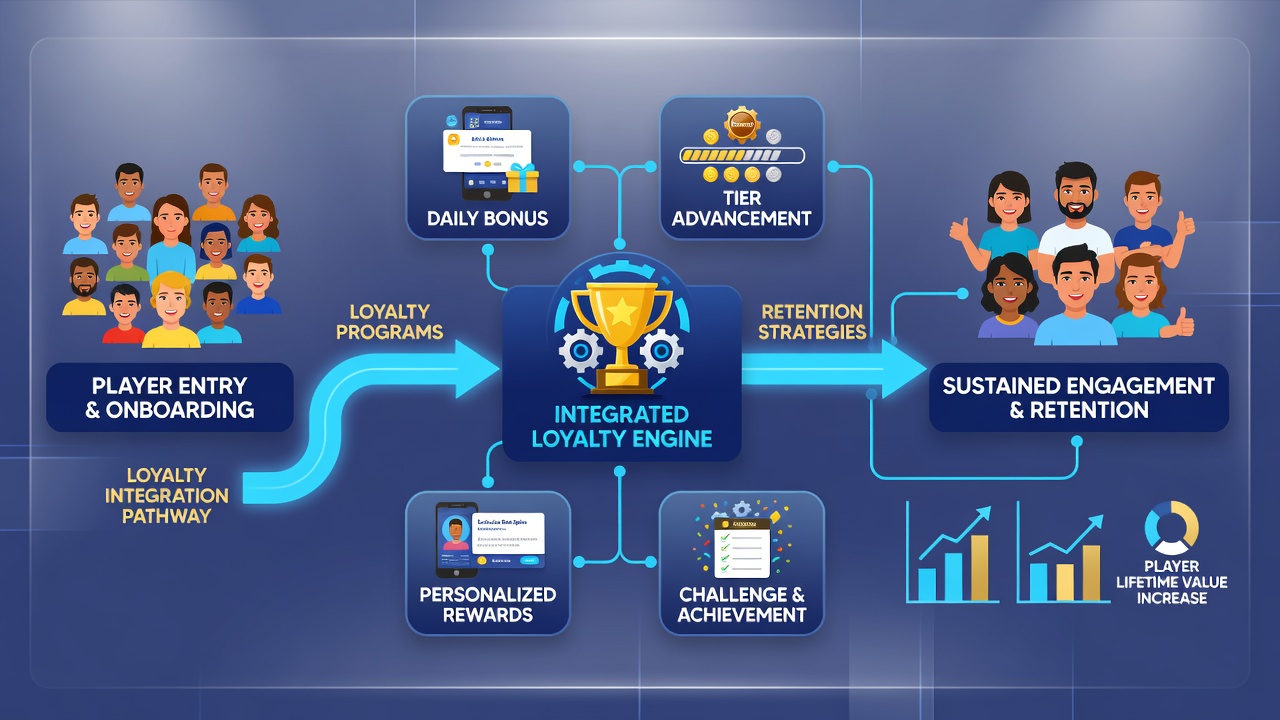 Analytics dashboard in a casino app showing player segmentation charts and targeted loyalty reward recommendations